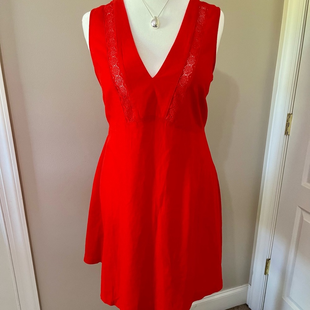 Elegant Red Lace Trim Sleepwear